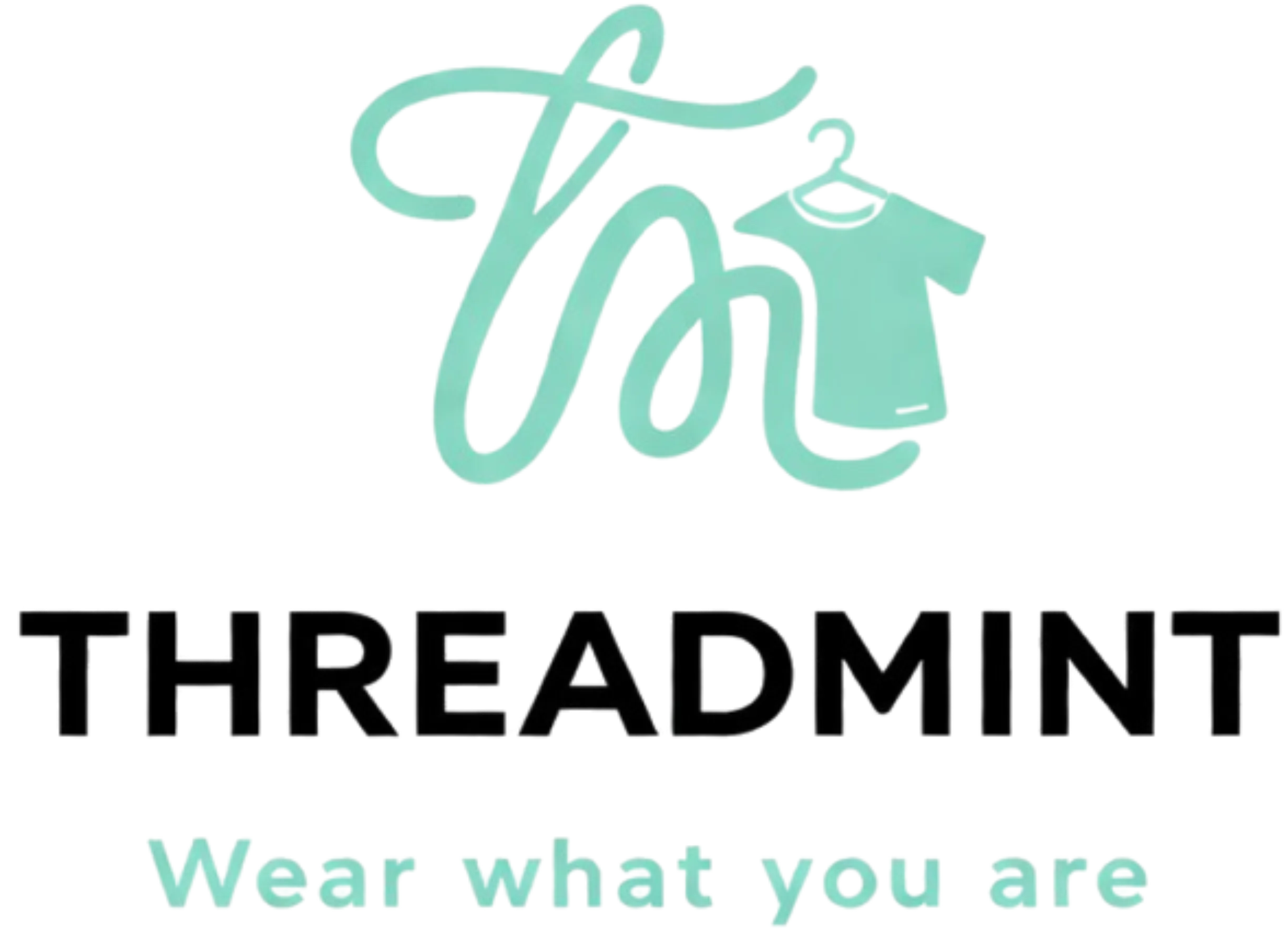 ThreadMint logo in mint green representing custom printed apparel including t-shirts, hoodies and sweatshirts